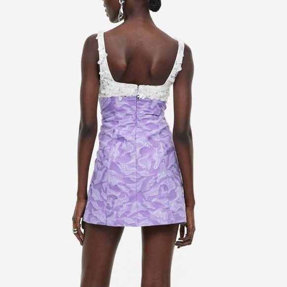 H&M Innovation Embellished Jacquard Weave Sleeveless Mini Dress XS - Picture 5 of 16